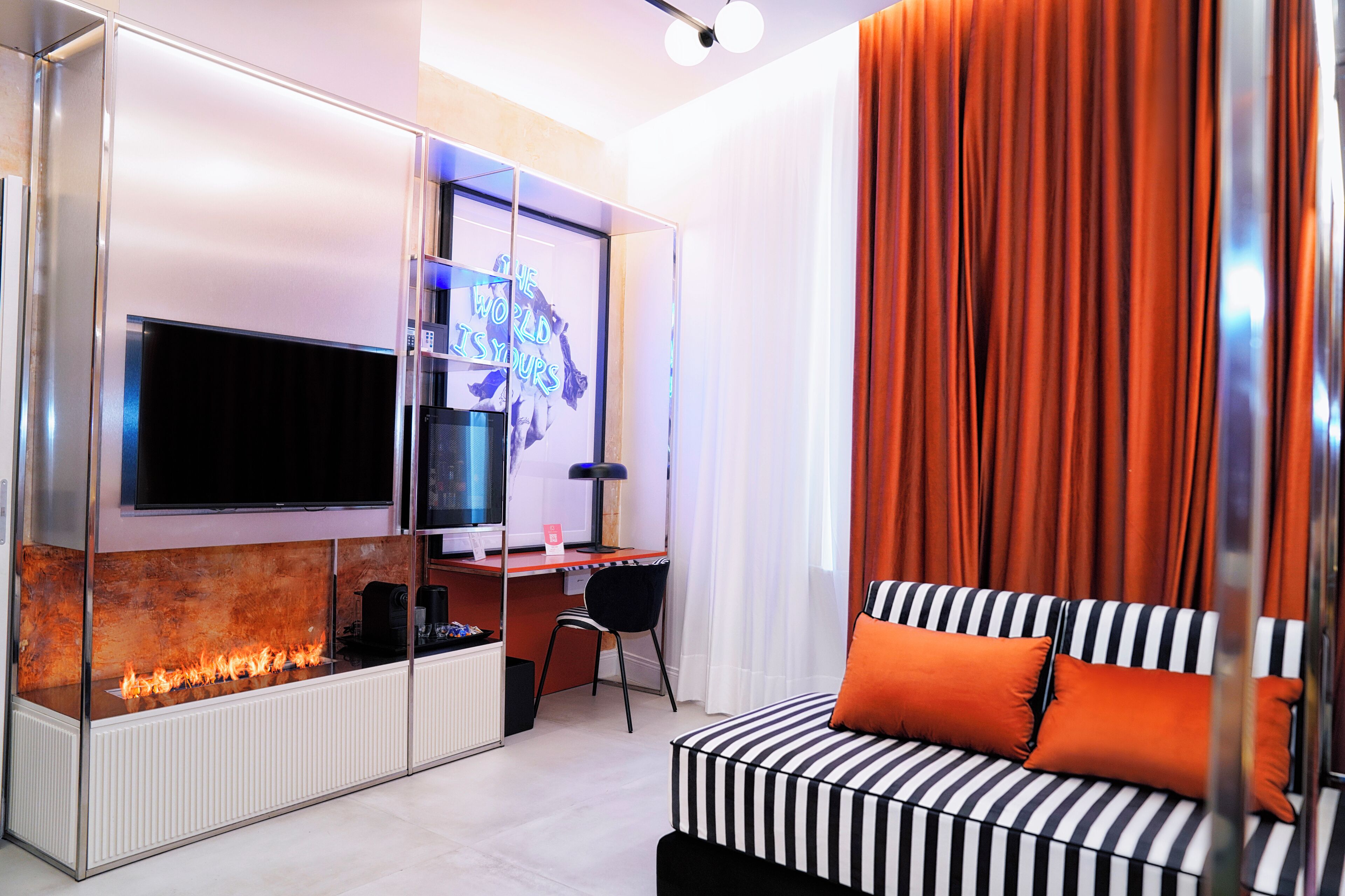 The World Is Yours (101) | Living area | 50-inch Smart TV with digital channels, Netflix, Hulu