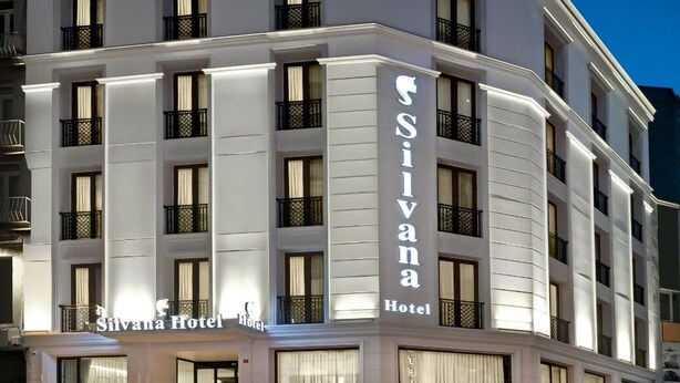 A multi-story hotel with a prominent sign reading "Silvana Hotel." - Silvana Hotel (Istanbul)