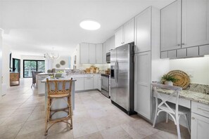Fridge, microwave, oven