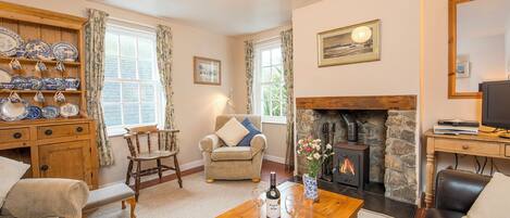 Fireplace, DVD player