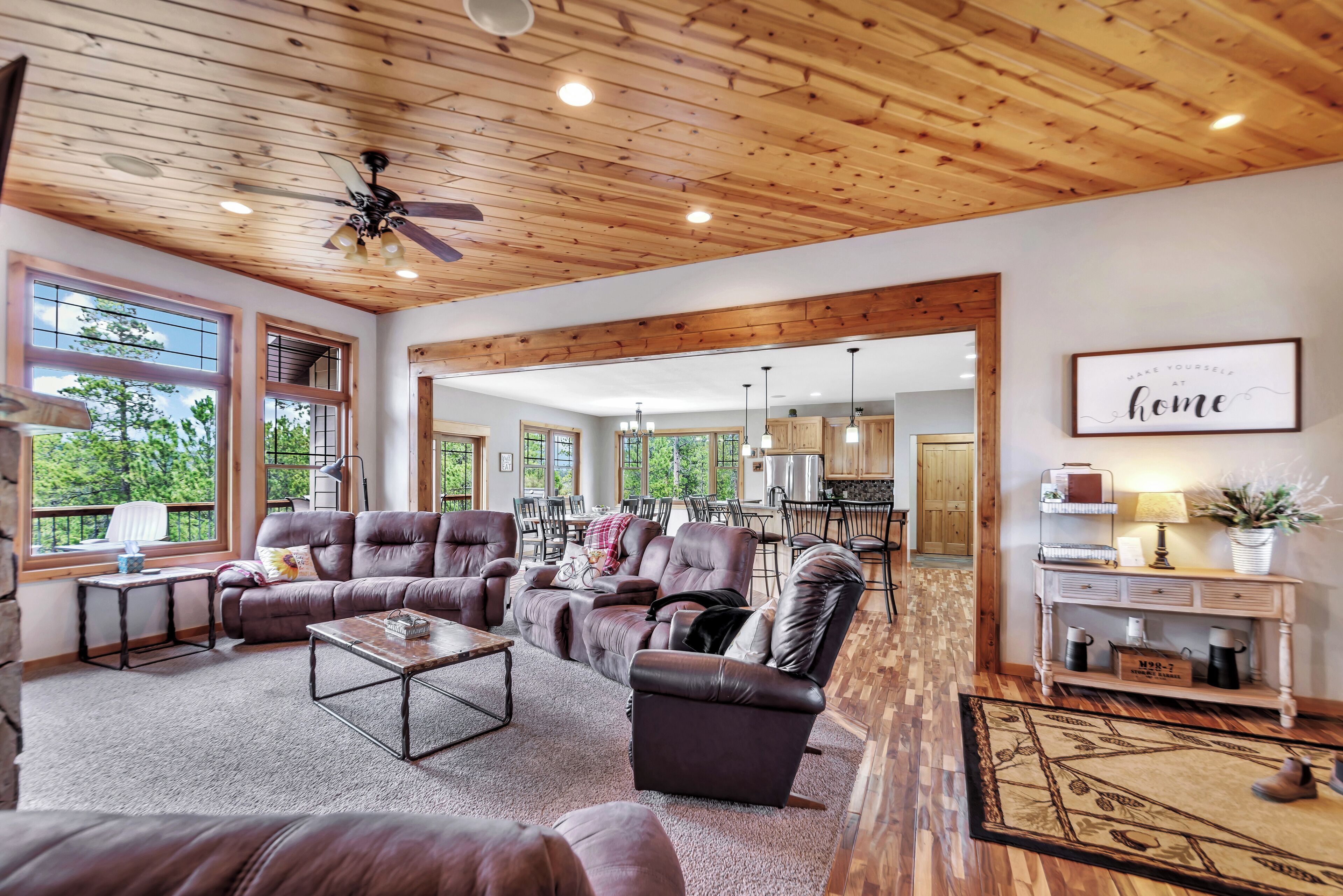 TV, fireplace, table football