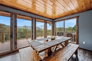 Dining - Stunning 3BD Cabin w/ VIEWS! Game Room + HOT TUB! (Gatlinburg)