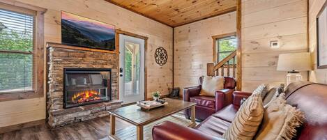 Télévision, cheminée