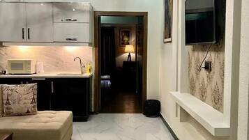 Lägenhet Deluxe | 1 sovrum, ljudisolering, strykjärn/strykbräda och gratis wi-fi