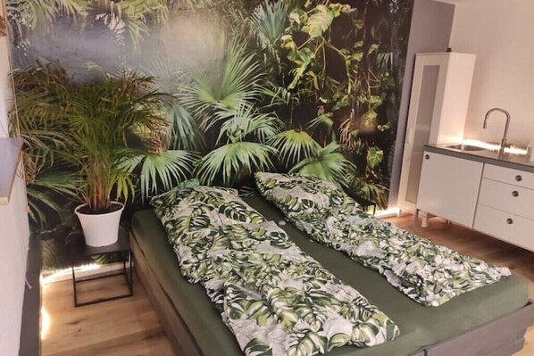 1 chambre, fer et planche à repasser, lit parapluie, Wi-Fi gratuit