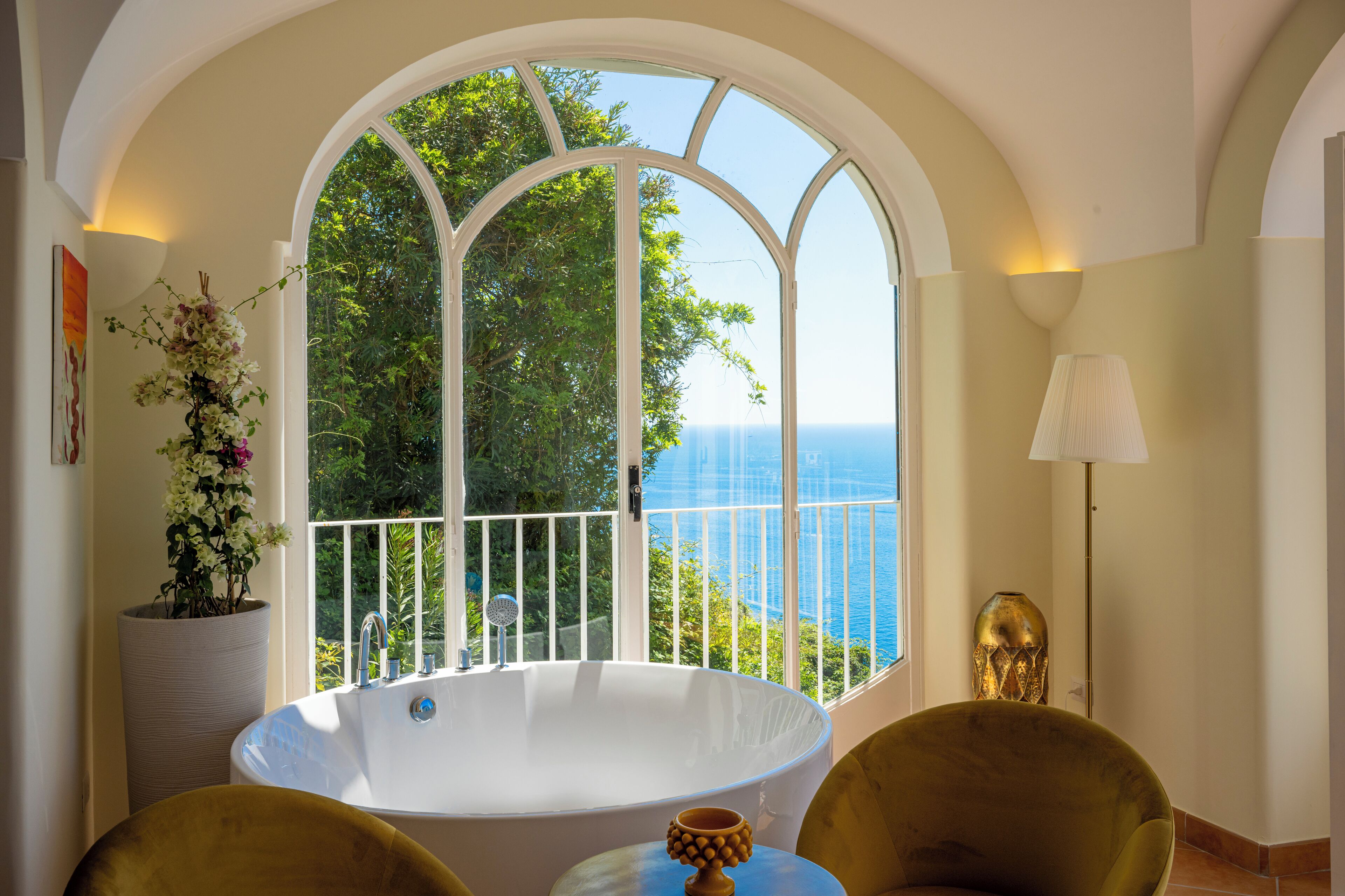 Royal suite, 1 slaapkamer, uitzicht op zee | Luxe beddengoed, donsdekens, bedden met traagschuimmatrassen