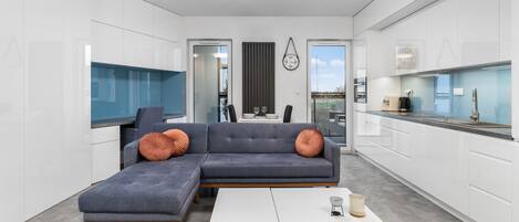 Smart TV, fireplace, printers