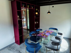 Family Cabin | Private kitchen | Full-size fridge, microwave, electric kettle, blender