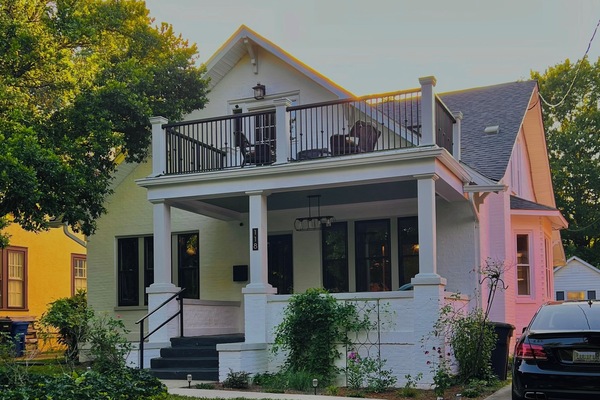 Rooftop veranda and covered front porch