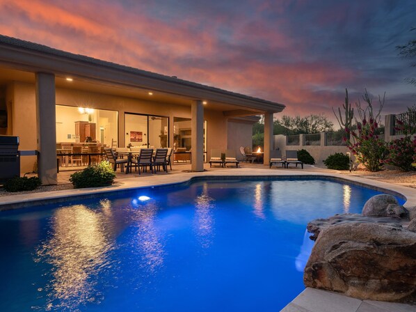 Outdoor pool, a heated pool