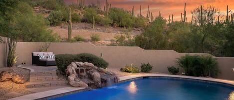 Outdoor pool, a heated pool