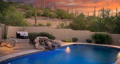 Luxury Sonoran Nights Heated Pool, Waterfall & Hot Tub, Backs Black Mtn. Game RM