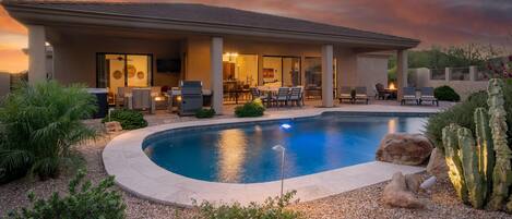 Outdoor pool, a heated pool