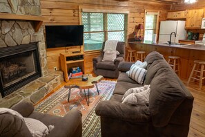 スマートテレビ、暖炉、DVD プレーヤー、書庫