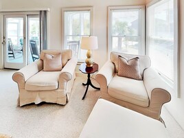 House, Multiple Beds, Balcony, Garden View | Living area | 40-inch TV with digital channels