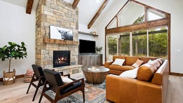 Smart TV, chimenea y reproductor de DVD