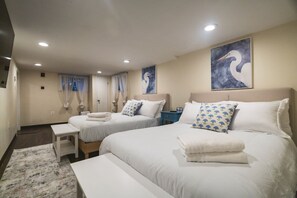 4 bedrooms, desk, iron/ironing board, travel cot