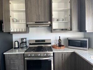 Microwave, oven, stovetop, dishwasher