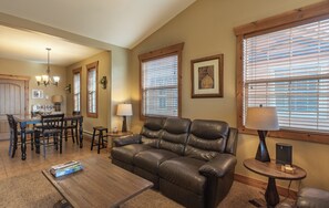 Smart TV, fireplace, DVD player, books