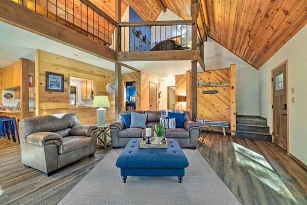 Älytelevisio, takka, DVD-soitin, kirjoja