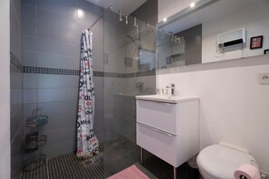 Dusche, Haartrockner, Handtücher