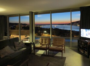 Televisión, chimenea