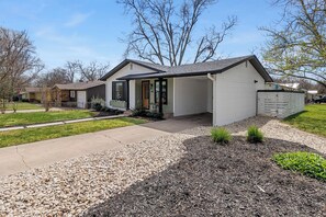 Exterior - Modern Bungalow with Hot Tub and Fire Pit ~ Near Main St. (Fredericksburg)