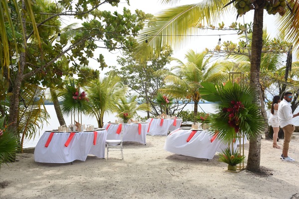 Outdoor banquet area