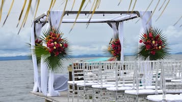 Outdoor banquet area
