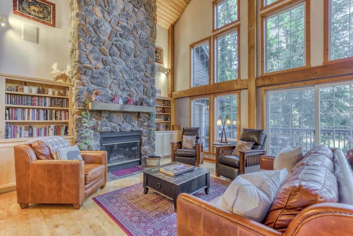 TV, fireplace, video games, foosball