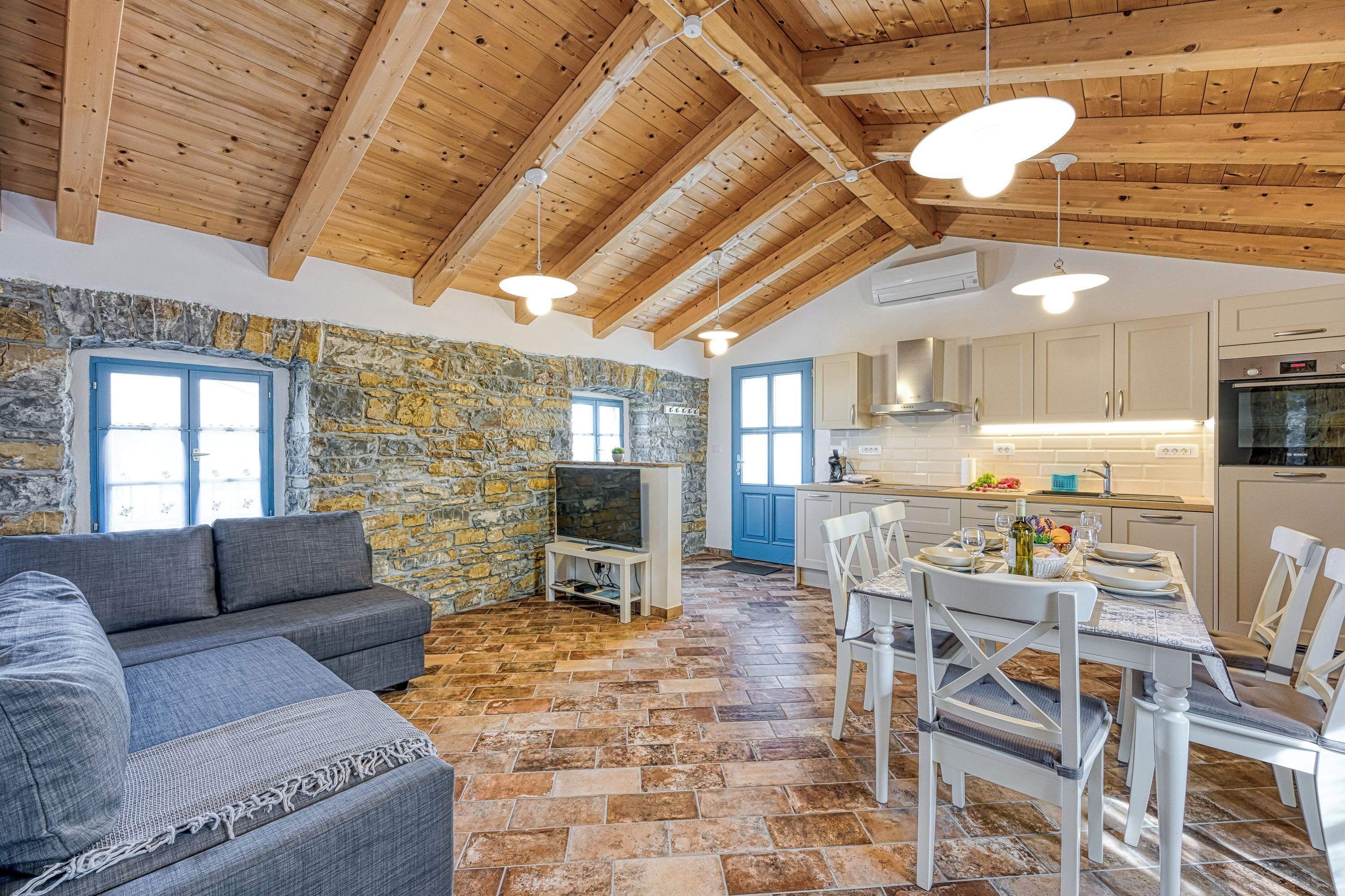 Family Apartment, Multiple Bedrooms (Istrian Casa Pr Marici Sunny Terrace) | Living area | 21-inch flat-screen TV with digital channels