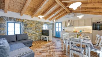 Family Apartment, Multiple Bedrooms (Istrian Casa Pr Marici Sunny Terrace) | Living area | 21-inch flat-screen TV with digital channels