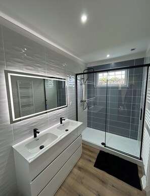 Shower, hair dryer