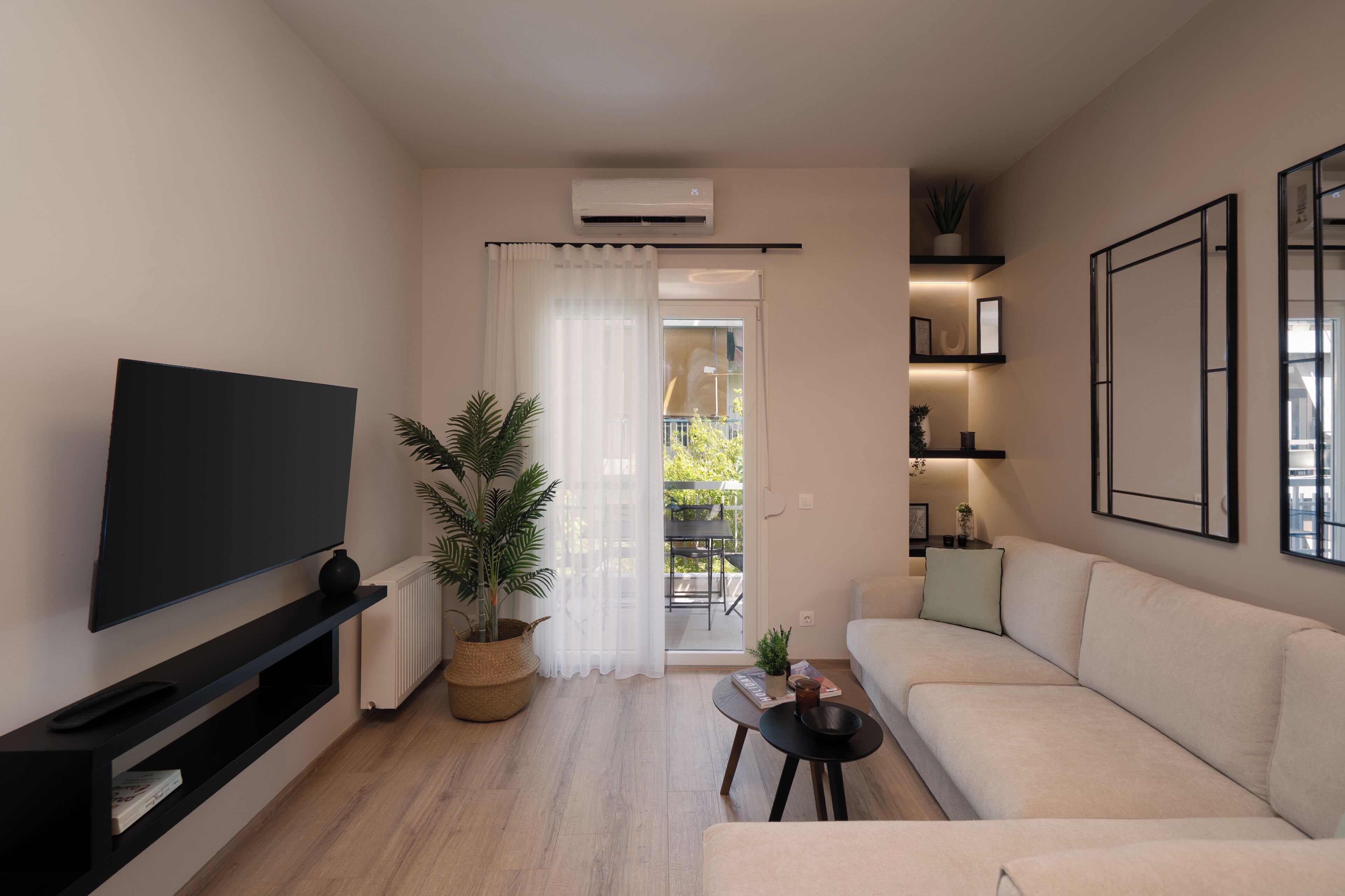Luxury Apartment | Living area | 50-inch Smart TV with cable channels, Netflix, streaming services