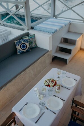 Terrace/patio - Panoramic Argyro's IO House with Jacuzzi (Santorini)