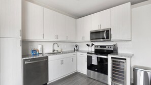 Fridge, dining tables
