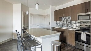 Fridge, dining tables
