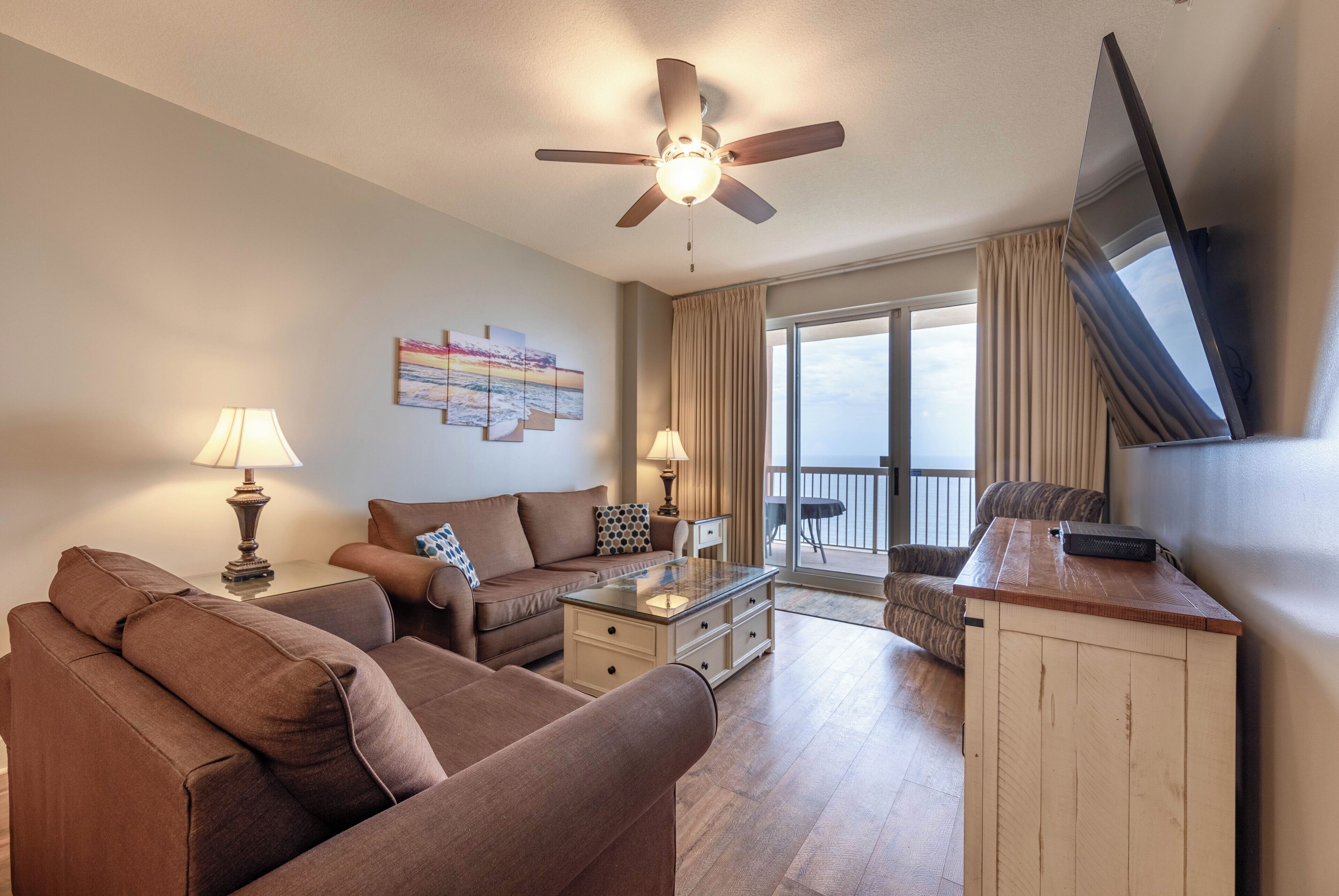 Breathtaking Views in this 3BR 2BA Condo w/BEACH CHAIRS in the Heart of PCB!