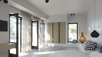 Premium Suite With Private Pool | Draps en coton égyptien, literie de qualité supérieure