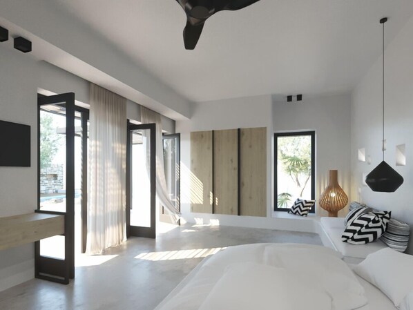 Premium Suite With Private Pool | Egyptian cotton sheets, premium bedding, in-room safe - Ios Bliss (Ios)