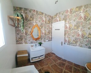 Assecador de cabells, bidet, tovalloles i sabó 