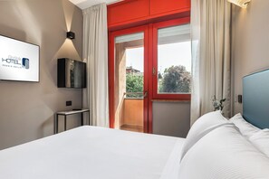 Singola Economy, 1 camera da letto, balcone, sul cortile | Biancheria da letto di alta qualità, copriletto in piuma