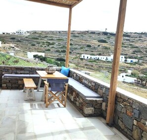 Maisonette Anemos with Panoramic View | Terrace/patio - Krotiri View Paros (Paros)