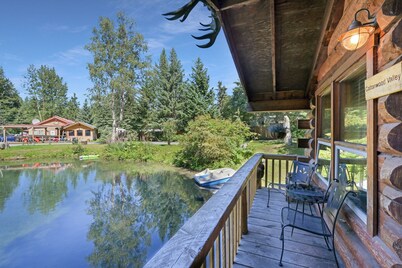 Eagle's Peak Cabin - a little Alaskan log cabin right on the pond