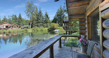 Eagle's Peak Cabin - a little Alaskan log cabin right on the pond