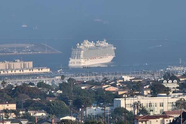 Relax on the deck while watching the cruise ships and sailboats.
