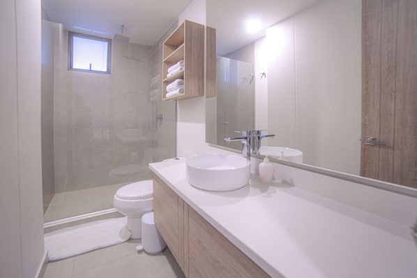 Towels, soap, toilet paper