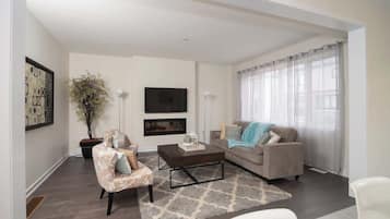 TV, fireplace, offices