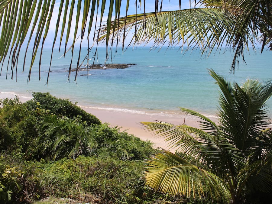 On the beach, white sand