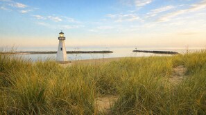 Beach nearby - New Buffalo Rooftop Retreat | 3 Levels of Living | Indoor Pool & Gym (New Buffalo)